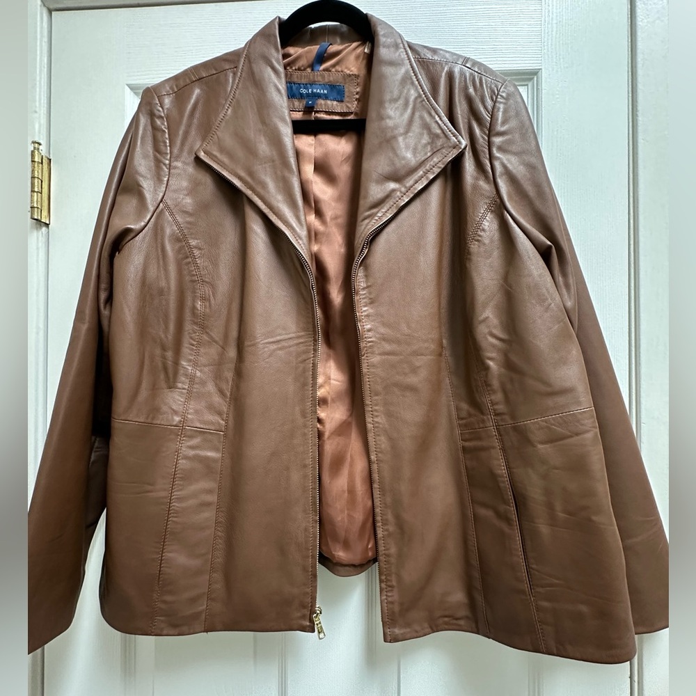 Cole Haan Lambskin Leather Jacket size 1X like new